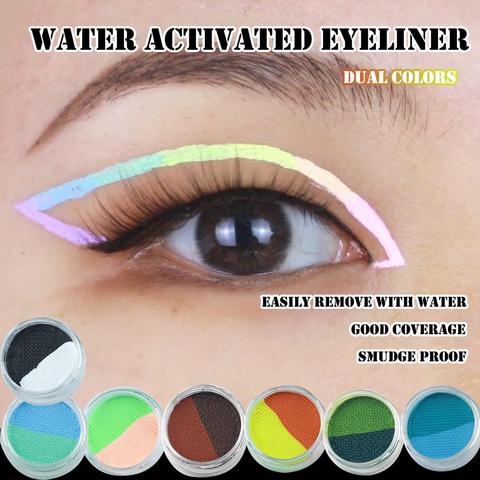 Water Based Split Cake Body Face Paint Makeup Easy Remove GRAPHIC LINER Water Activated Eyeliner Dual Colors ► Photo 1/6