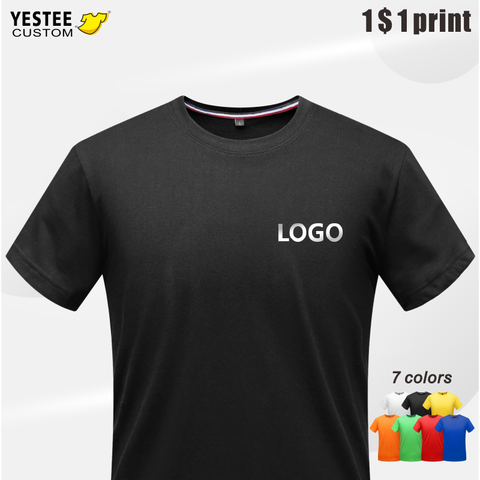 Custom Unisex T-Shirt Customize Your OWN Design Embroidery Brand Logo Picture Printed Cotton Tops Male Casual Short Sleeve Tees ► Photo 1/6
