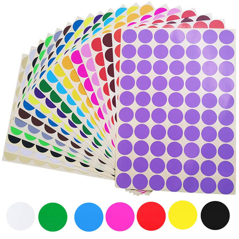 165Pcs/Sheet Colorful Empty Papers Sticker for Glass Essential Oil Bottle Cap Lid Labels Blank Round Circles Stickers ► Photo 1/6