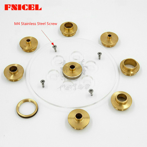 FNICEL 10PCS Brass Router Insert Plate Guide Bushings + Round Base bottom Plate For Woodworking Trimming Machine Router Table ► Photo 1/6