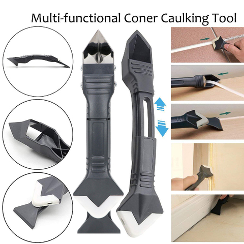 3 in 1 Multifunctional Silicone & metal Remover Caulk Finishing Tool Set Caulk Finisher Sealant Smooth Scraper Grout Kit Tools ► Photo 1/6