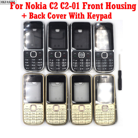 For Nokia c2-01 New Mobile Phone Housing Cover Case+English / Russian / Arabic / Hebrew Keypad ( Not Middle cover ) ► Photo 1/6