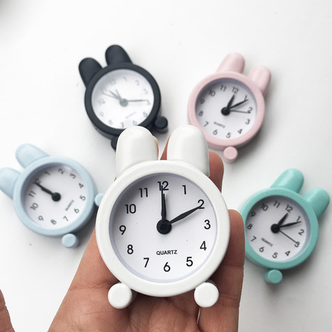 Clock Creative Cute Rabbit Mini Metal Small Kids Alarm Clock Electronic Adults Travel Home Bed Desk Clock Decor Alarm Clock ► Photo 1/6