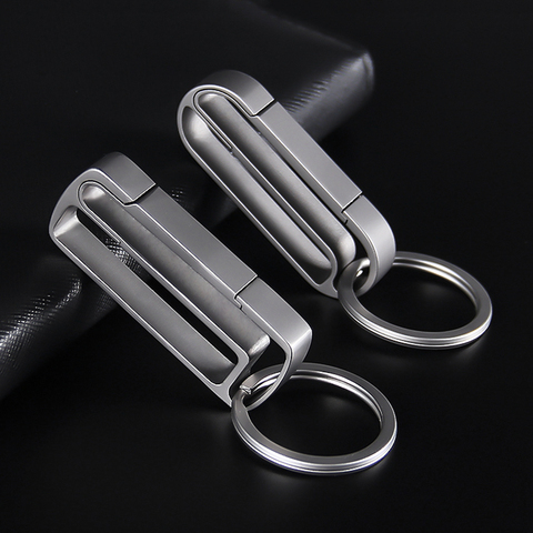 Jobon Real Titanium Keychain Belt Car Key Chain Creative Ultra Lightweight EDC Waist Hanging Key Ring Holder Luxury Best Gift ► Photo 1/6