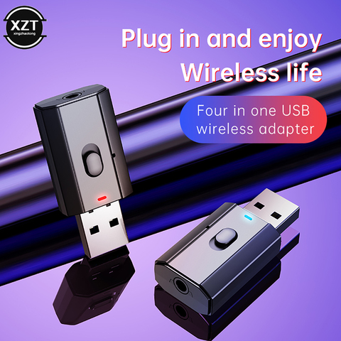 Bluetooth 5.0 Adapter USB Wireless Bluetooth Transmitter Receiver Music Audio for PC Car Hands-free 3.5mm AUX Converter Switch ► Photo 1/6