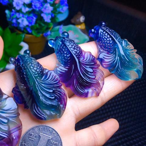 loose beads fluorite  carved fish/cat/horse/heart/fox shape pendant  for DIY jewelry making FPPJ wholesale ► Photo 1/6