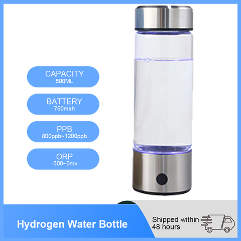 YenvK Hydrogen Water Generator USB Rechargeable Hydrogen Water Filter Bottle Water Ionizer Machine Of 500ML ► Photo 1/6