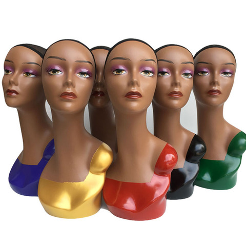 20-inch Female Mannequin Head with Full Makeup For Making Display Wig Hat Jewelry Manikin Head Female Dolls Bald Training Head ► Photo 1/6