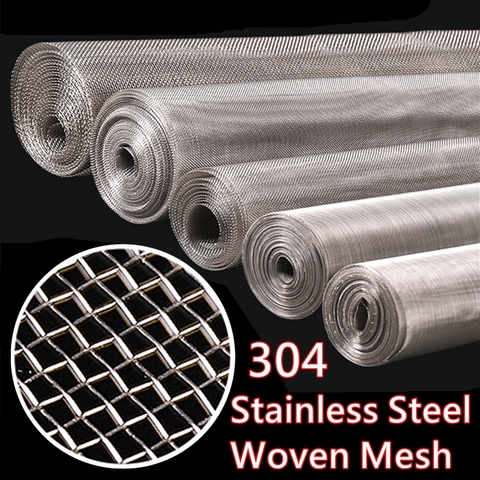 304 Stainless Steel Filter Mesh Screen 4-500 Mesh Stainless Steel Woven Mesh Metal Wire Mesh Screening Car Fix Sheet Net Tools ► Photo 1/6