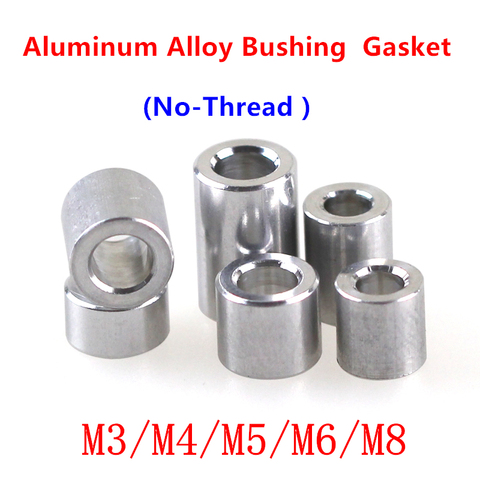 10-20pcs/lot Aluminum Bushing Gasket M3 M4 M5 M6 M8 aluminum flat washer gasket round hollow no thread standoff spacer ► Photo 1/4