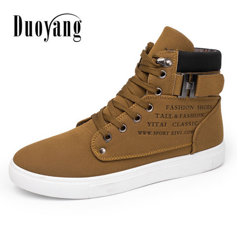 Comfortable High Top brand solid Canvas Men sneaker shoes new warm winter Platform Sneakers Men casual shoes Drop Shipping ► Photo 1/6