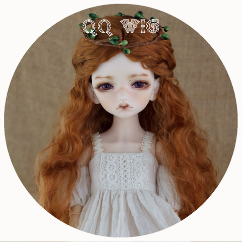 New Arrival 1/3 1/4 1/6 1/8 Bjd Wig Mohair Sd Fashion Red Wavy Hair Wig ► Photo 1/3