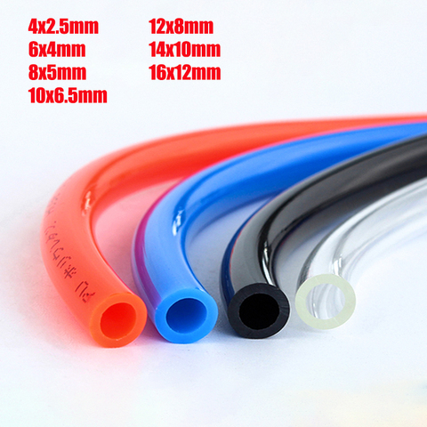 1m pneumatic hose pu pipe 4 * 2.5 mm 6 * 4 mm 8 * 5 mm 10 * 6.5 mm 12 * 8 14 * 10 mm 16 * 12 mm air tube compressor hose ► Photo 1/6