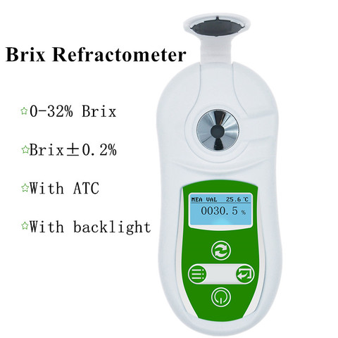Digital Brix Meter Handheld Sugar Meter 0-32% Brix Refractive