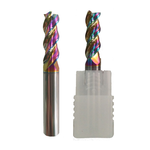 DLC Colorful Coating End Mill For Aircraft Aluminum Upgrade for CNC maching 3 Blade Endmills milling cutter woodding cutter ► Photo 1/4