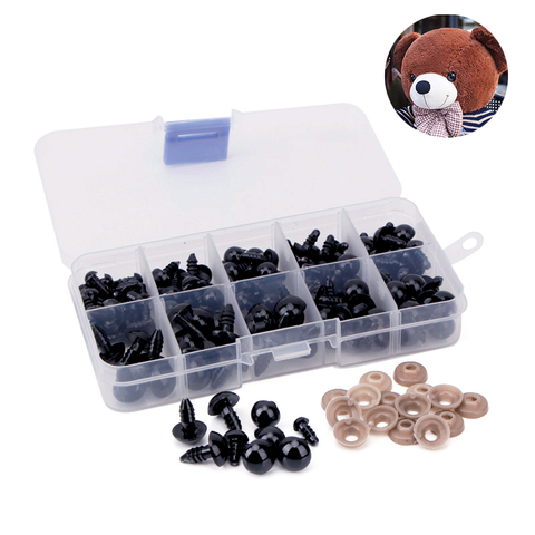 100pcs 6-12mm 8mm 10mm 12mm Black Plastic Crafts Safety Eyes For Teddy Bear Dolls Soft Toy Making Animal Amigurumi Accessories ► Photo 1/6