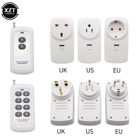 Smart Home Plug Wireless Power Outlets Light Switch Socket US EU UK 16A Electrical Smart Plug with 433MHz Remote Control ► Photo 1/6