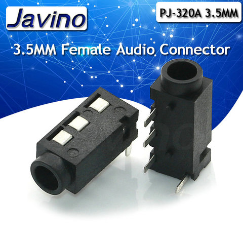 10PCS 3.5mm jack Female Audio Connector 4 Pin DIP Headphone Jack Socket PJ-320A PJ320A Audio Interface Audio Jack Black ► Photo 1/2