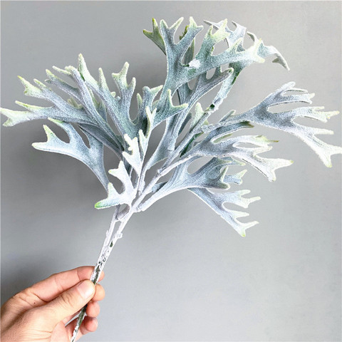 Tufted Buckhorn-like fake plant Artificial leaves living room decoration Wedding farmhouse home decor plantas artificiales ► Photo 1/4