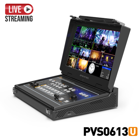 AVMATRIX PVS0613U 13.3 Inch IPS FHD Screen Portable 6 Channel 4×SDI and 2×HDMI Inputs Multi-Format Streaming Switcher ► Photo 1/1