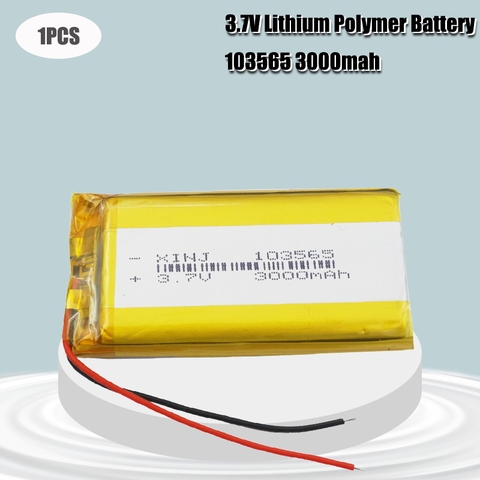 103565 3.7V li-ion Lipo Li-Po 3000mAh Lipo Battery Replacement Li-polymer Battery Replacement For DVD GPS PSP PDA Camera ► Photo 1/6