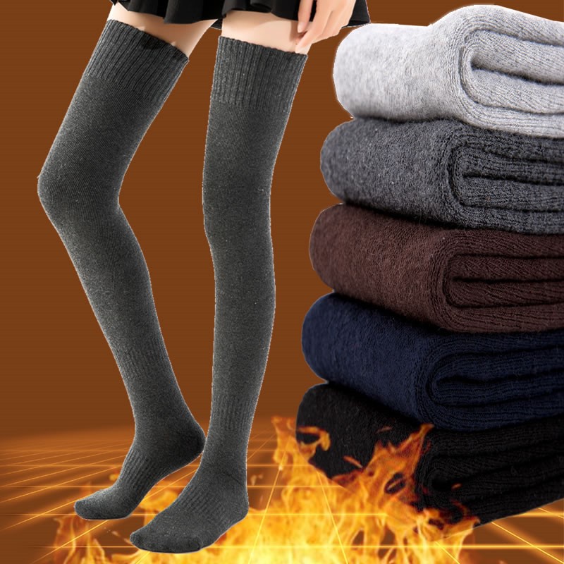 New Woman Lady Warm Winter Over Knee Soft Long Socks Thigh Hose Stockings Twist