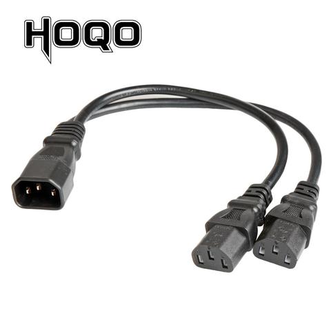 Wholesale 1pcs Single IEC 320 C14 Female to Dual C13 5-13R Male Short Y Splitter Power Cord Adapter pdu ups Cables 30cm 1ft ► Photo 1/2