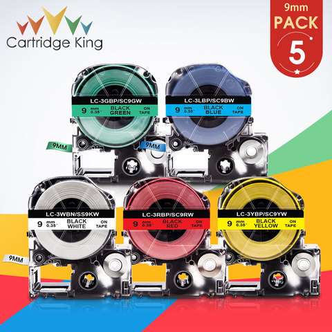 Mixed Colors SS12KW SC12RW SC12BW SC12YW SC12GW 12mm Label Tapes Black on White for Epson KingJim Label Maker LW-300 LW400 Print ► Photo 1/6