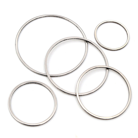 20pcs 20/25/30/35/40mm 316 Stainless Steel Hoops Earrings Rings Big Circle Ear Wire Hoops Pendant For DIY Jewelry Findings ► Photo 1/6