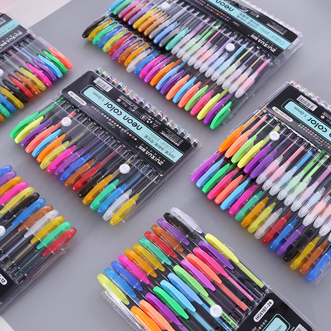 12/16/18/24/36/48Colors gel pen set refill gel pen pastel neon flash color sketch painting marker pen school stationery ► Photo 1/6