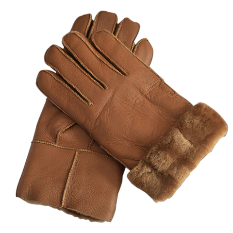 Hot Selling High Quality Mens Leather Gloves New Man's Winter Fur Warm Gloves Sheepskin Leather Fur Gloves men's winter gloves  ► Photo 1/1