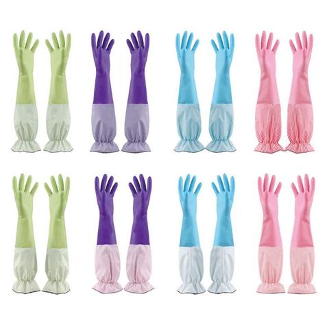 Washing Gloves Dishwashing Cleaning Rubber Durable Household Long Thickening WomenGloves Sleeve Floral Glove Waterproof Kit Q8Y6 ► Photo 1/6