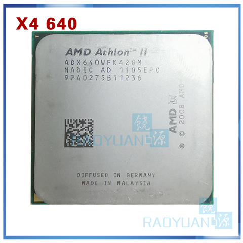 AMD Athlon II X4 640 3 GHz Quad-Core CPU Processor ADX640WFK42GM Socket AM3 ► Photo 1/1