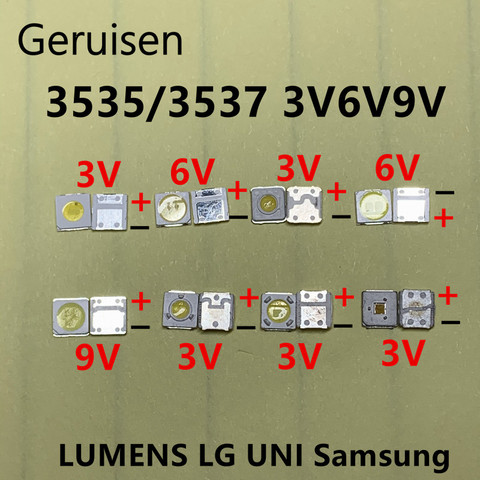 50-100PCS For LG UNI LUMENS SAMSUNG LED brand new and original 1W 3V 2W 6V 3535 2.4W cool white LCD backlight TV application ► Photo 1/6