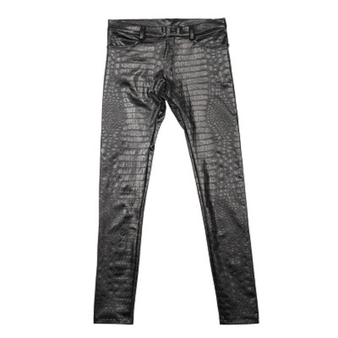 Plus Size Crocodile Tight Trousers Legging Aligator PU Leather Motorcycle Pencil Pants Thin Fleece Winter Pantolon Streetwear ► Photo 1/6