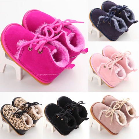 Pudcoco US Stock New Fashion Newborn Toddler Soft Sneaker Boots Baby Boy Girl Warm Fur Crib Shoes 0-18M ► Photo 1/6