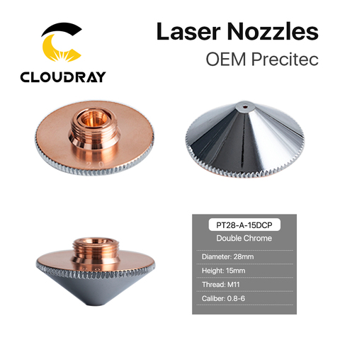 Cloudray Laser Nozzle Single Double Layer Dia.28mm Caliber 0.8 - 6.0 P0591-571-0001 for Precitec WSX FIBER Laser Cutting Head ► Photo 1/6