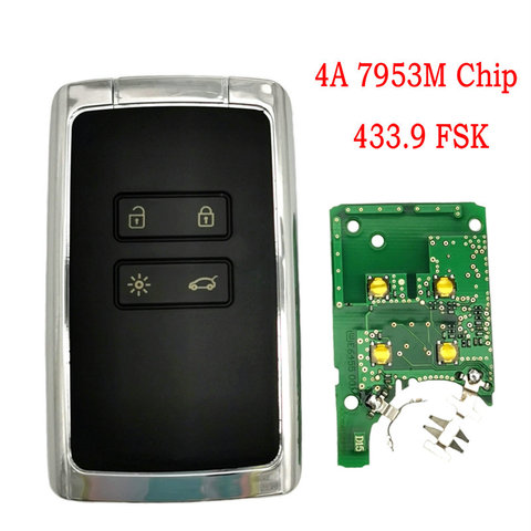 Datong World Car Remote Key For Koleo 2015 Megane 4 Talisman Espace 5 Kadjar 4A PCF7953M 433FSK Keyless Go Promixity Smart Card ► Photo 1/6