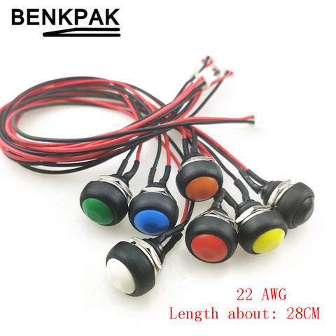 With wire terminal PBS-33B 12mm reset button switch mini non locking push button switch ► Photo 1/6