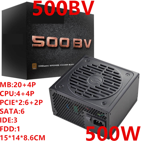 New PSU For EVGA Brand 80PLUS BRONZE Non-modular RTX2060 RX570 Silent Fan Power Supply 500W Power Supply 500BV ► Photo 1/1