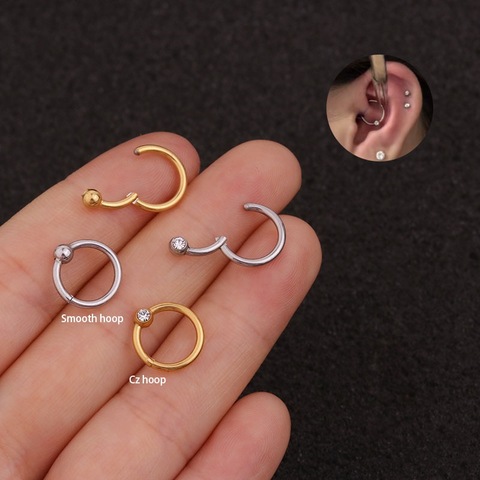 Cz Hoop Cartilage Earring Helix Tragus Daith Conch Rook Snug Helix Tragus Ear Piercing Jewelry ► Photo 1/6