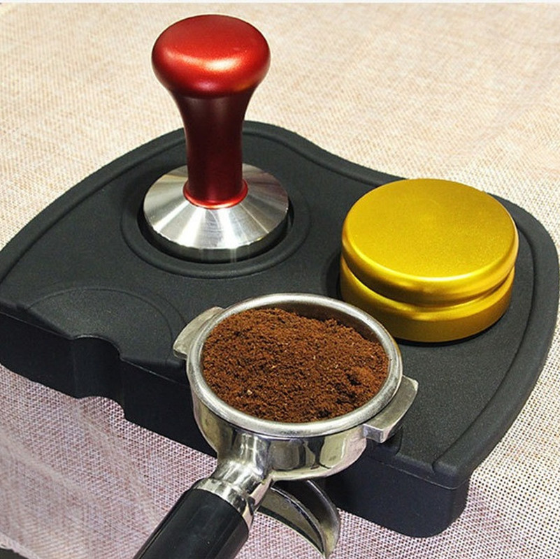 For Espresso Manual Tamper Holder Coffee Grind Silicone Pad Mat Accessories Tool 