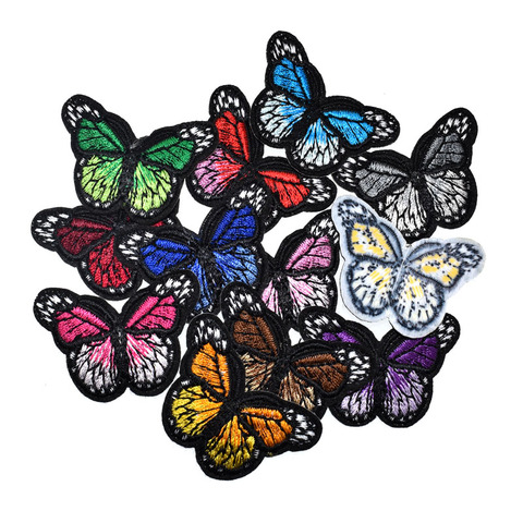 5PCS Embroidery Butterfly Embroidered Sew On Patch Badge Fabric Applique DIY  X