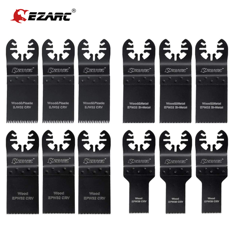 EZARC 12Pc Oscillating Multitool Blades Set Precision for Wood and Metal Oscillating Saw Blades Kit for Quick Release Multi Tool ► Photo 1/6