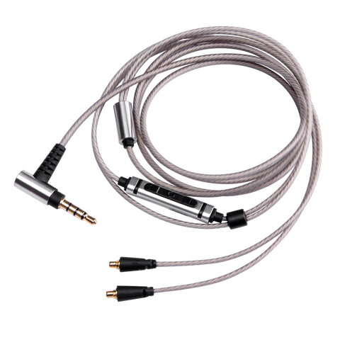 New!! Silver Plated Audio Cable With mic For DUNU TITAN 3 TITAN 5 TITAN 6 in-ear headphone T3/T5/T6 ► Photo 1/1