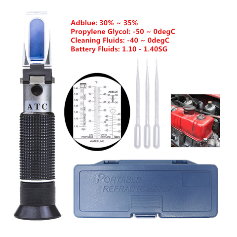Handheld 4 IN 1 Antifreeze Freezing Point Tester Adblue Concentration Ethylene Glycol Car Battery Refractometer With ATC ► Photo 1/6