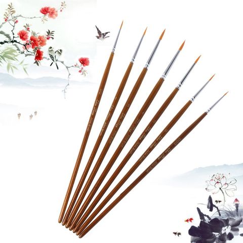 7pcs/set Professional Detail Paint Brush Fine Pointed Tip Miniature Brushes For Acrylic Watercolor Oil Drawing Kits ► Photo 1/5