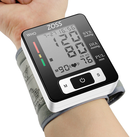 ZOSS  English or Russian Voice Cuff Wrist Sphygmomanometer Blood Presure Meter Monitor Heart Rate Pulse Portable Tonometer BP ► Photo 1/6