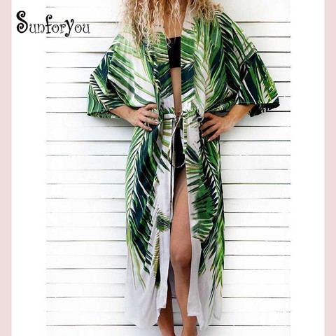 Cotton Beach Cover up Print Bathing suit cover up Swimwear Women Summer Dress Kaftan Robe de Plage Saida de Praia Tunics Pareo ► Photo 1/6