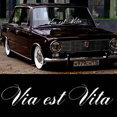 CK3031 # 30*5.7cm funny car stikcer Vinyl sticker on car, inscriptions in beautiful font on windshield, Via est Vita ► Photo 1/3